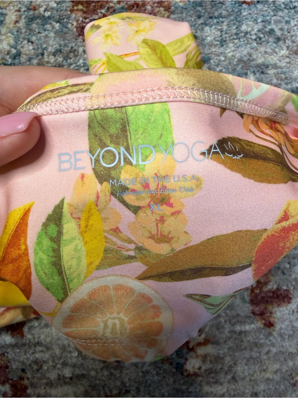 Beyond Yoga Pink Citrus Floral Crop Camisole - Picture 3 of 3